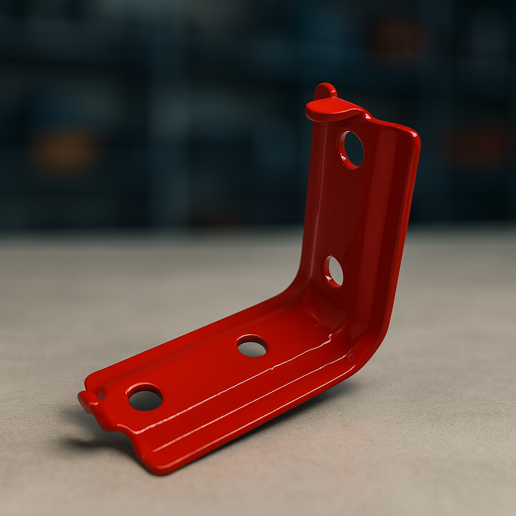 Soporte de Extintor PQS de 10 kg, color rojo.
